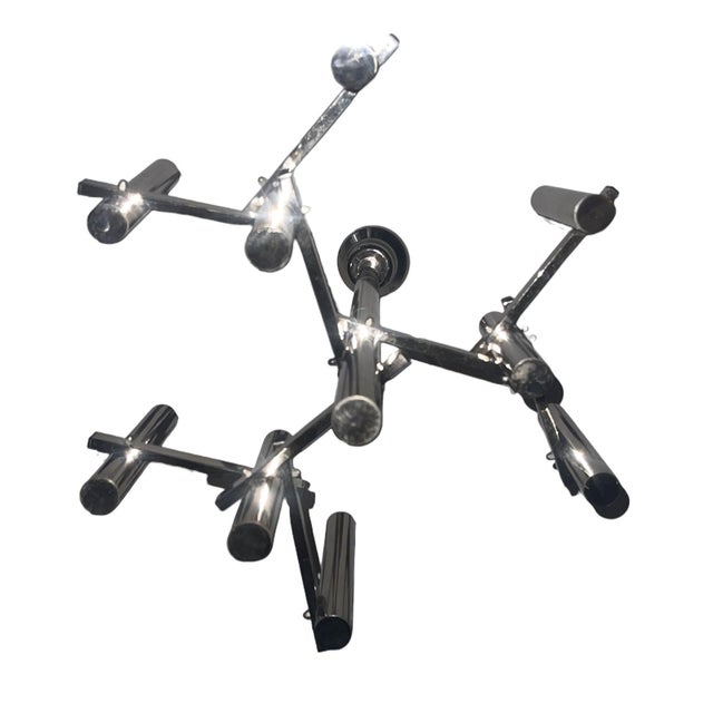 Gaetano Sciolari Gaetano Sciolari Chrome Tubular Chandelier. Italy, 1970's. For Sale - Image 4 of 8