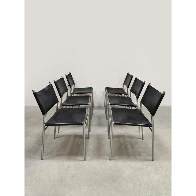 Vintage Leather SE06 Dining Chairs by Martin Visser for Spectrum, 1960s For Sale - Image 3 of 8