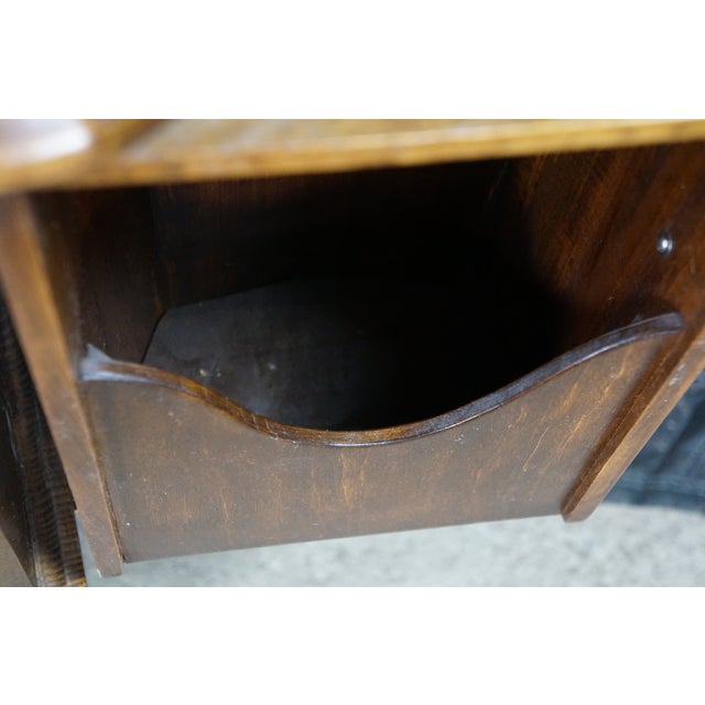 Wood Antique Martha Washington Walnut Spool Sewing Cabinet Chest Side Table Stand For Sale - Image 7 of 18