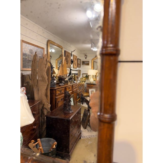 Antique Faux Bamboo Mirror For Sale - Image 4 of 8