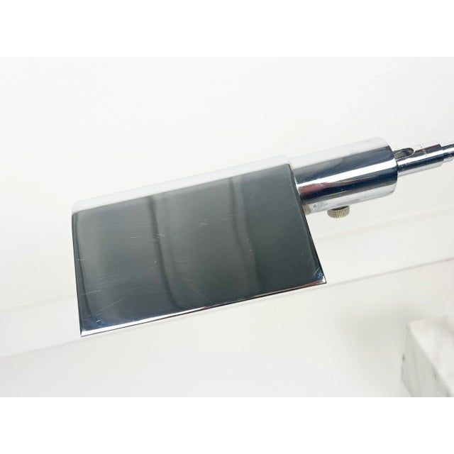 Metal Koch and Lowy Marble Base Chrome Table Lamp For Sale - Image 7 of 13