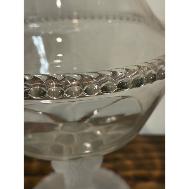 1870s Gillinder & Sons Frosted Lion Covered Glass Compote For Sale - Image 13 of 17
