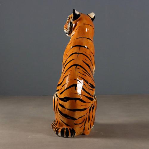 Italian Tiger Sculpture in Ceramic For Sale - Image 5 of 8