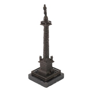 Antique French Grand Tour Bronze Model of Vendome Column, 1800s For Sale