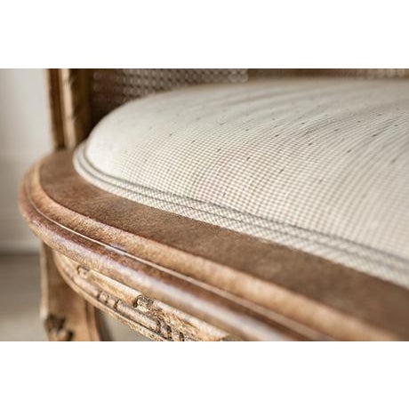 1990's Design Source Ltd. French Country Louis XVI Style Double-Cane Banquette Settee For Sale - Image 17 of 17