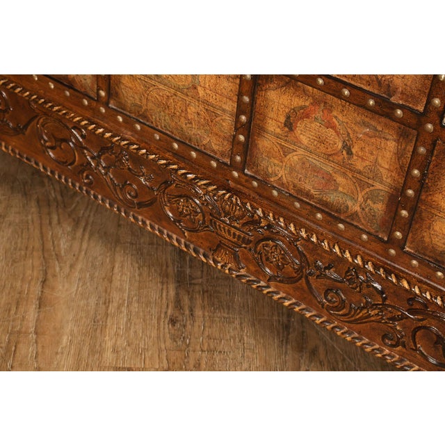 Pulaski 'Espaigne' Large Square Old World Map Storage Coffee Table For Sale - Image 9 of 18