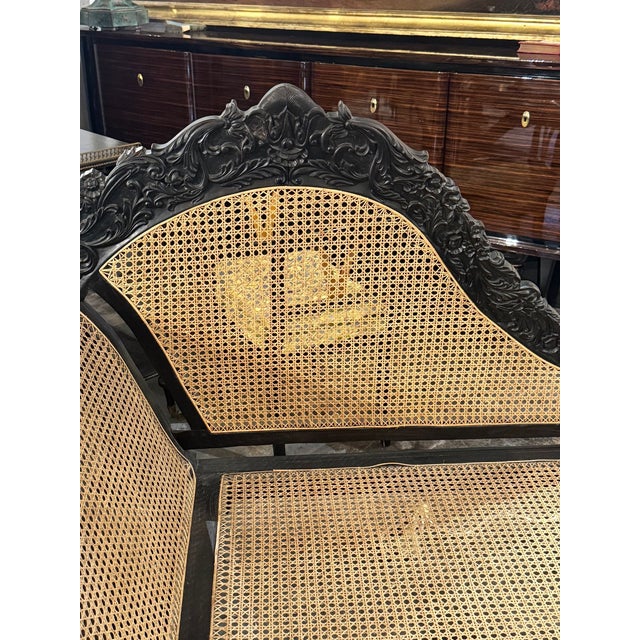19th C. British Colonial Carved Ebony Chaise For Sale In Dallas - Image 6 of 10