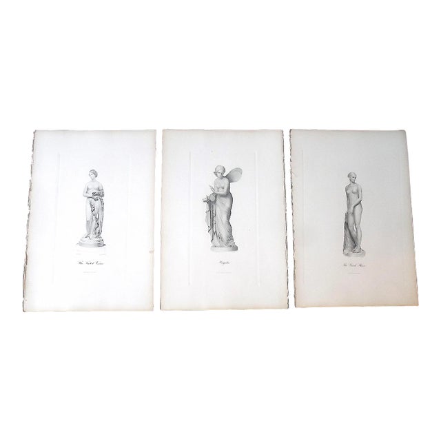 Antique 19th Century Female Nude Engravings - Set of 3 For Sale