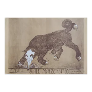 1978 Original Polish Theater Poster, Biale Malzenstwo (Rozewicz) Medium Version