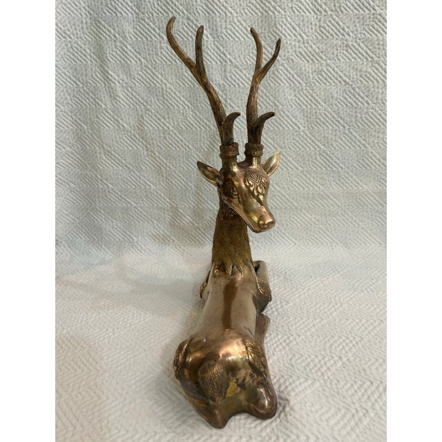 Vintage Cast Brass Reclining Stag From Sigma Tastesetter For Sale - Image 4 of 12