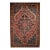 Vintage Persian Farahan Sarouk Rug, Handwoven Floral Pattern, Rust Red & Blue, 5’ X 7’ For Sale
