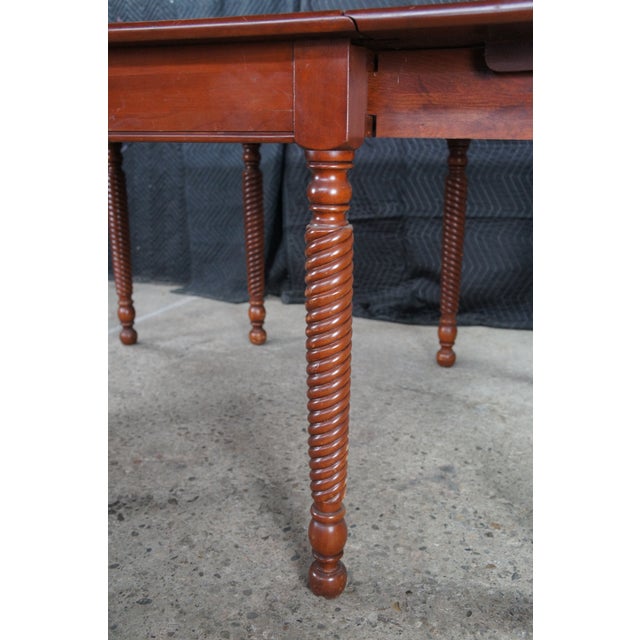 Wood 1940s Willett Wildwood Cherry Drop Leaf Gateleg Farmhouse Barley Twist Dining Table For Sale - Image 7 of 15