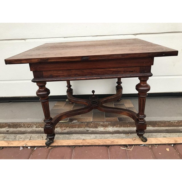 Mahogany and Oak Coffee Table, 1920s For Sale - Image 3 of 18