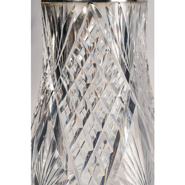 Elegant Heavy Large Hand Cut Crystal German 800 Silver Luxury Flower Vase Home Decor For Sale - Image 4 of 18