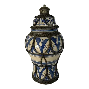 Late 20th Century Moroccan Pottery Ginger Style Jar