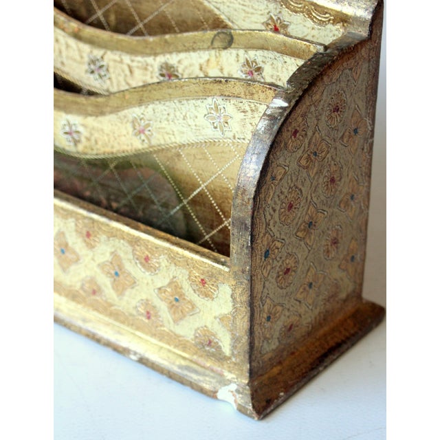Florentine Wooden Letter Holder, Made in Italy, Vintage From the 50s For Sale - Image 10 of 10