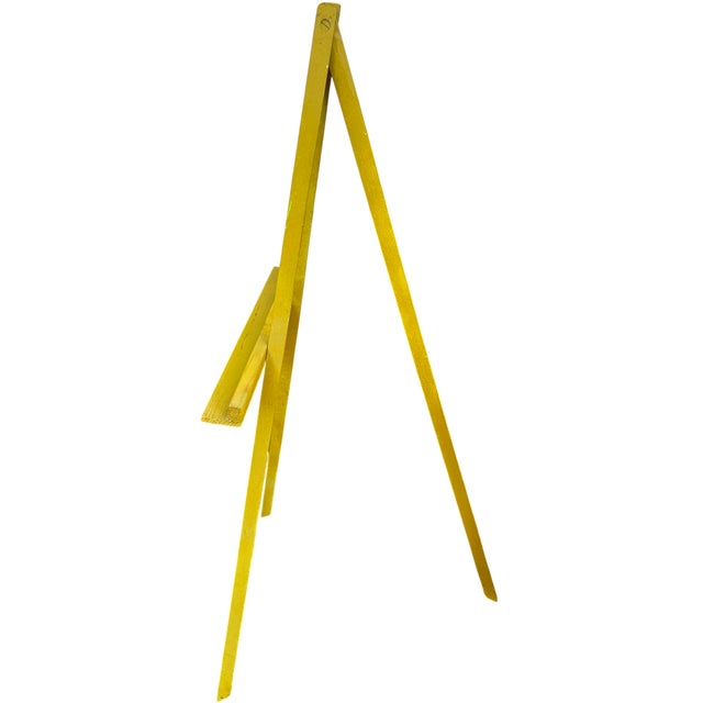 Shabby Chic Vintage Chartreuse Painted Wood Artist’s Display Easel, 36" For Sale - Image 3 of 9