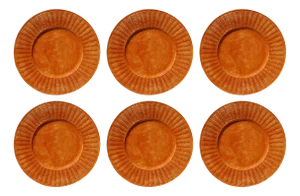 Earthy Orange Wicker Plates from Este Ceramiche, Set of 6