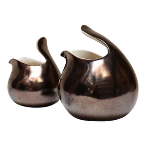 Set of Two Vintage Eva Zeisel Ceramic "Town and Country" Pitchers for Red Wing