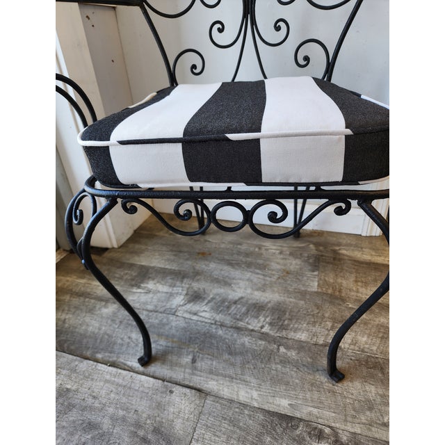 Vintage Wrought Iron Garden Armchair With Cabriole Legs For Sale - Image 10 of 15