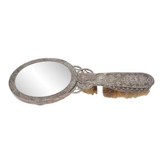 Vintage Chinese Silver Mirror For Sale