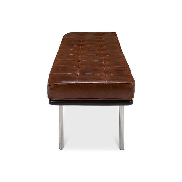 2020s Modern Tufted Bench For Sale - Image 5 of 11