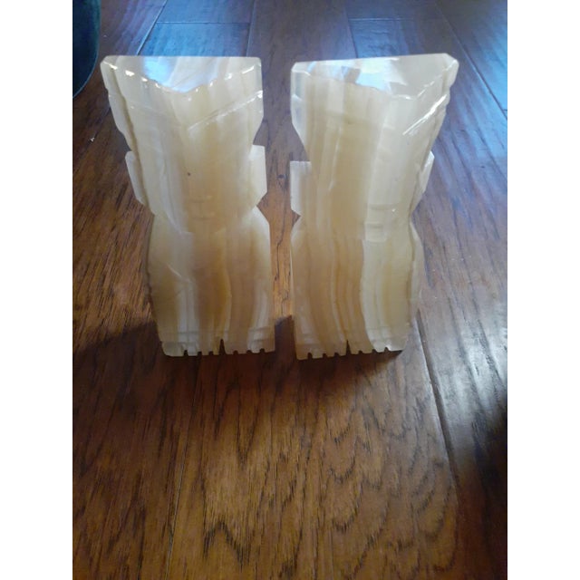1990s Pair of Solid Onyx Hawaiian Tiki Totem Aztec Mayan Carved Bookends For Sale In Dallas - Image 6 of 7