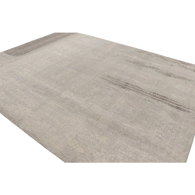 Rug & Kilim Rug & Kilim’s Modern Distressed Rug in Gray With Abstract Minimalist Patterns For Sale - Image 4 of 8