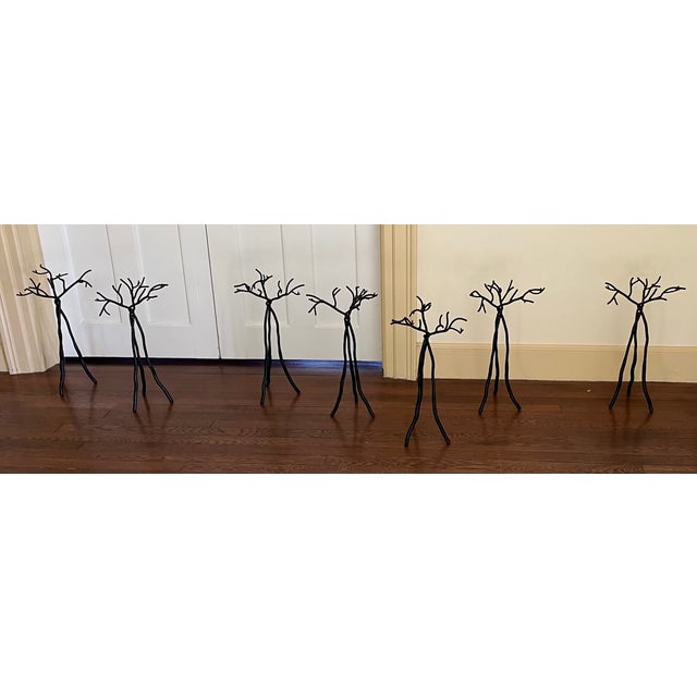 Brown Modernist Abstract Wrought Iron Tree Sculpture Featuring Flexible Arrangement / Positioning - 7 Trees For Sale - Image 8 of 14