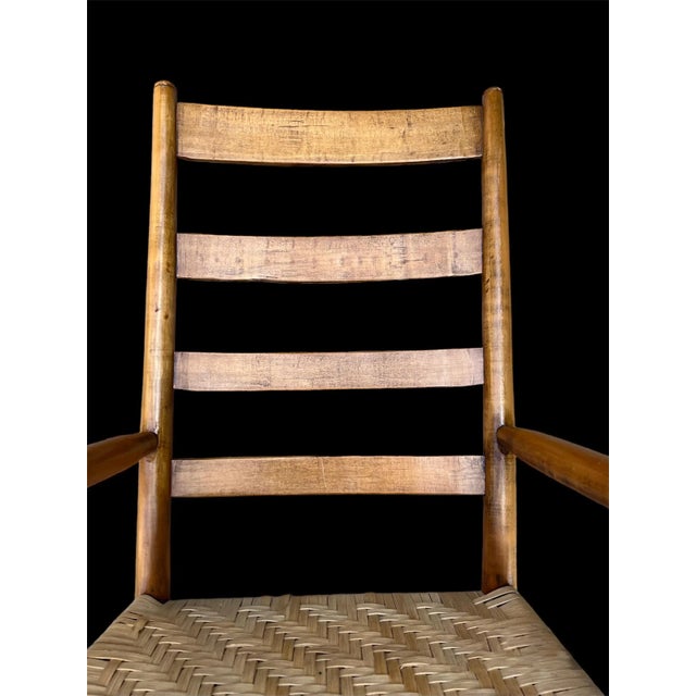 “Mom and Pop” Antique Americana High Country, Birdseye Maple, Ladder-Back Mid to Late 1800’s - Set of 2 For Sale - Image 10 of 11