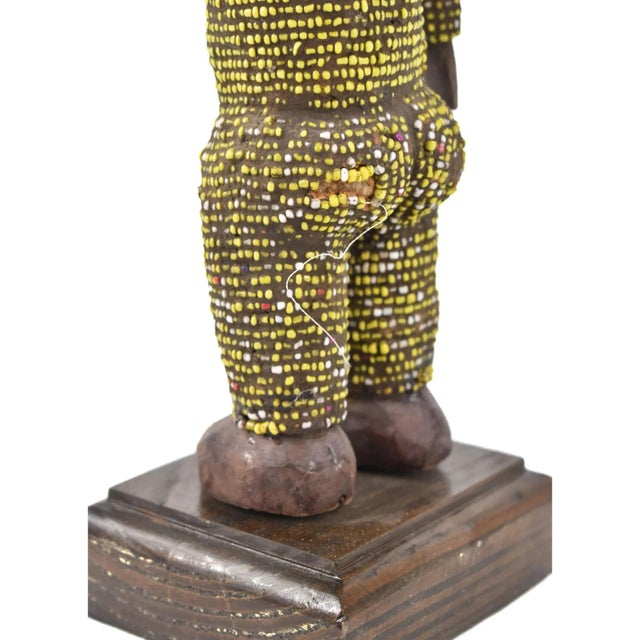 Early 20th Century Early 20th Century Nyamwezi Beaded Wood Doll on Custom Base Tanzania For Sale - Image 5 of 7