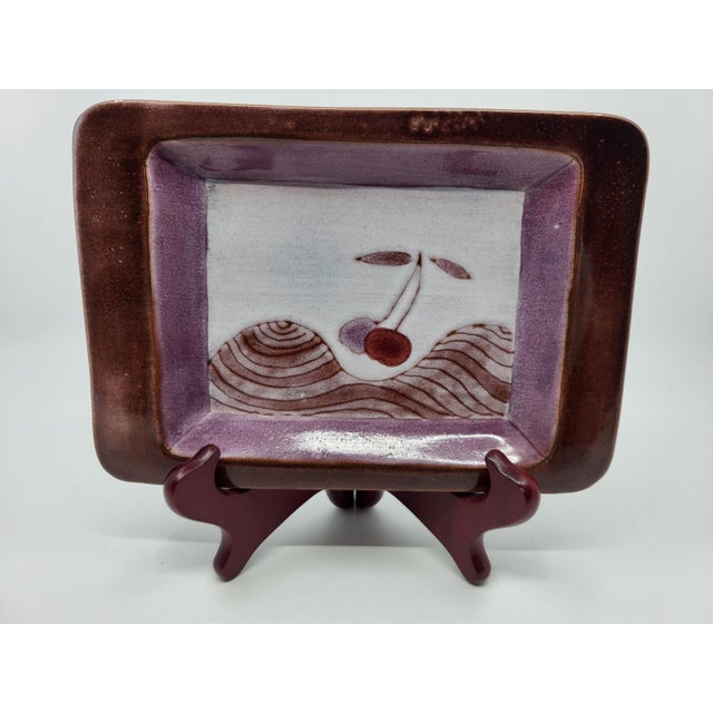 A trinket tray designed by the Cloutier brothers in glazed ceramic, preserved in perfect condition. The glaze has a high...