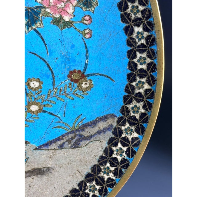 Antique Japanese Bronze Cloisonné Plate, 1890s For Sale - Image 5 of 10