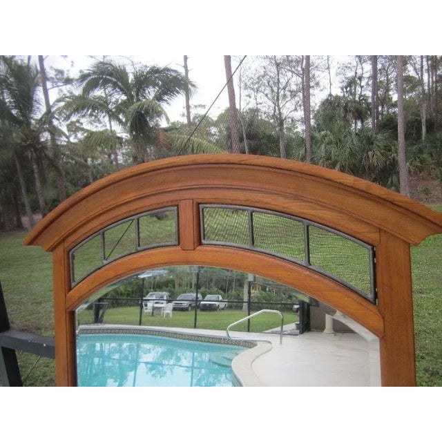 1980s Wood Frame Mirror Traditional Style Medium Tone For Sale - Image 11 of 13