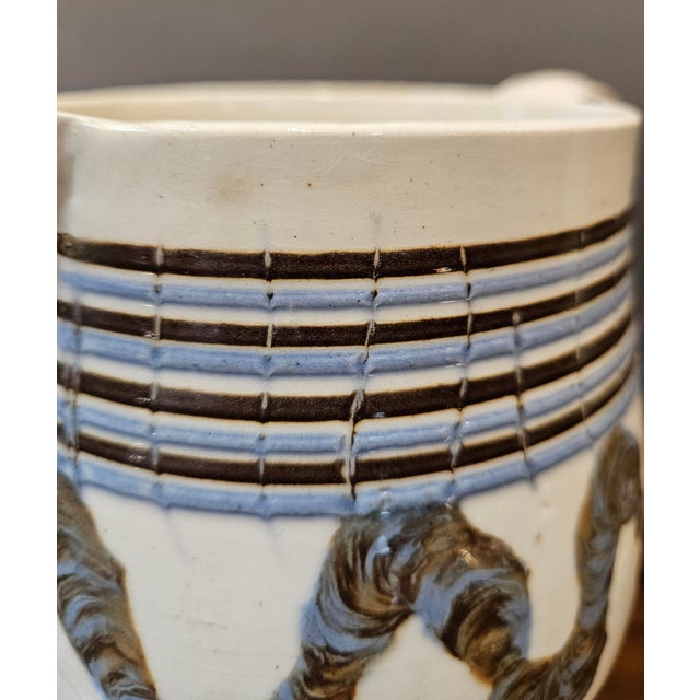 English Mocha Pottery Creamware Earthworm Jug For Sale - Image 4 of 10