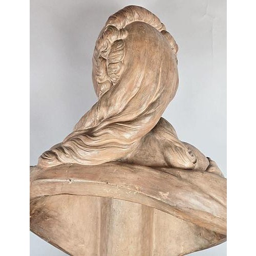 Ceramic 19th Century Terracotta Bust of Madame du Barry For Sale - Image 7 of 9