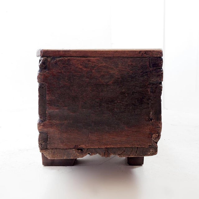 Spanish Carved Oak Bench Coffer, 1700s For Sale - Image 9 of 16