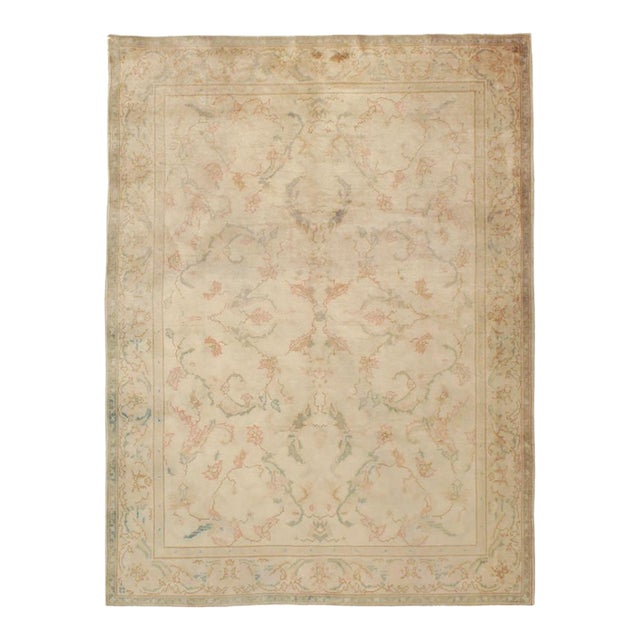 Galerie Shabab Collection Early 20th Century Turkish Oushak Accent Carpet For Sale