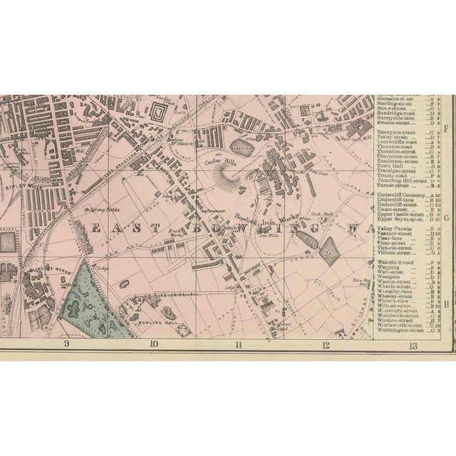 Late 19th Century Victorian Bradford Street Plan Map by Edward Weller, 1885 For Sale - Image 5 of 10