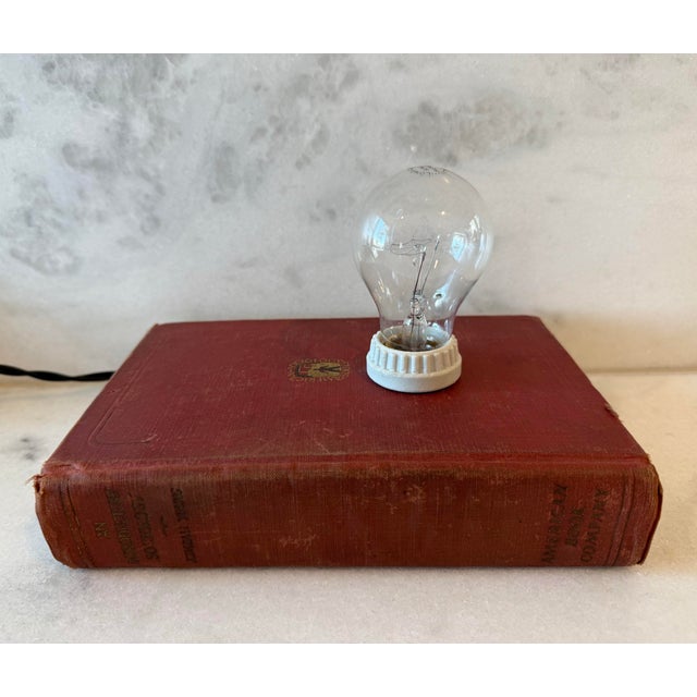 Unique vintage table lamp made from an old book. Book titled "American Sociology Series, An Introductory Sociology". Lamp...