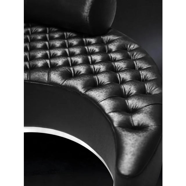 Contemporary Italian Marilen Capitonne Pouf with Eco-Pelle Back from VGnewtrend For Sale - Image 3 of 4