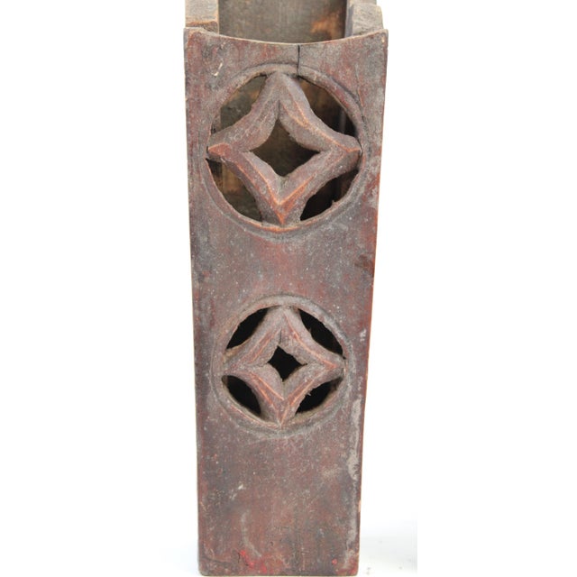 Burgundy 1960s Wall Pocket Doubled Diamond Pattern For Sale - Image 8 of 11