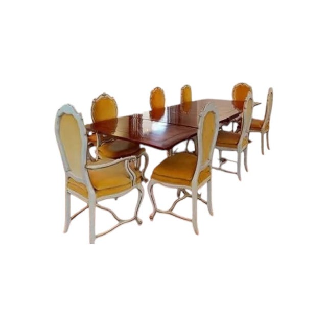 French Provincial Mid 20th Century Karges French Provincial Dining Suite — Table + 8 Chairs, C. 1970s For Sale - Image 3 of 11