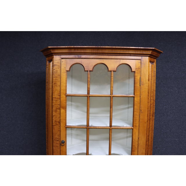 Richard Dimes Company D. R. Dimes Benchmark Tiger Maple Corner Cabinet For Sale - Image 4 of 18