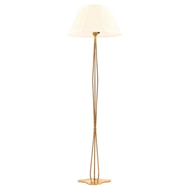 Gold Floor Lamp in Brass by Hans Bergström for Asea, 1950s For Sale - Image 8 of 8