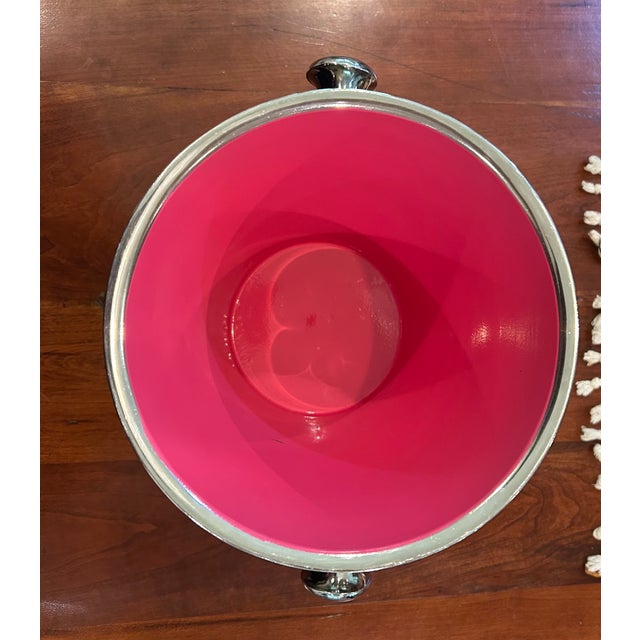 Insulated Stainless Steel Ice Bucket with Bold Colored. retro liner (removable).