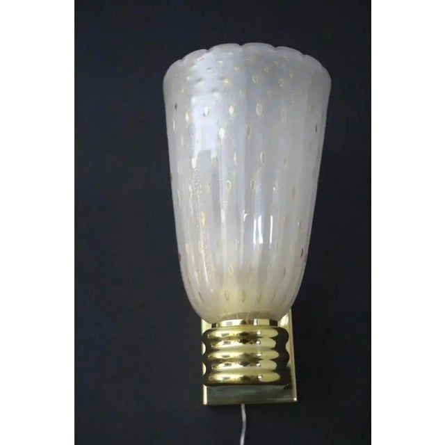 Murano Pulegoso Golden Flakes Glass Sconces in the style of Barovier, 1990s, Set of 2 For Sale - Image 4 of 13