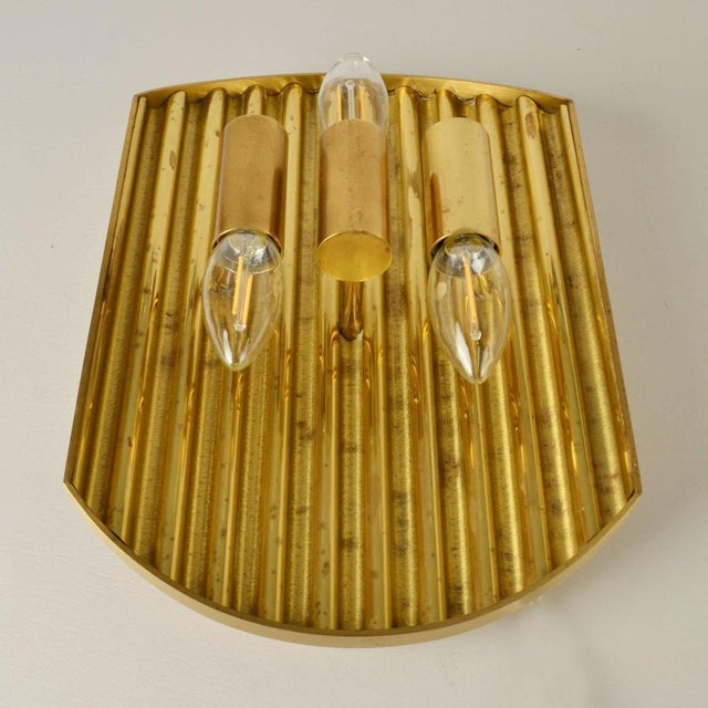 Vintage Scandinavian Brass Wall Sconces attributed to Alvar Aalto, 1970s, Set of 2 For Sale - Image 10 of 15