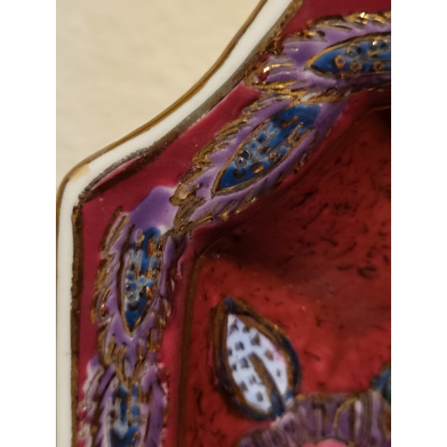 Paint Vintage Chinese Enamel Floral Plate For Sale - Image 7 of 10