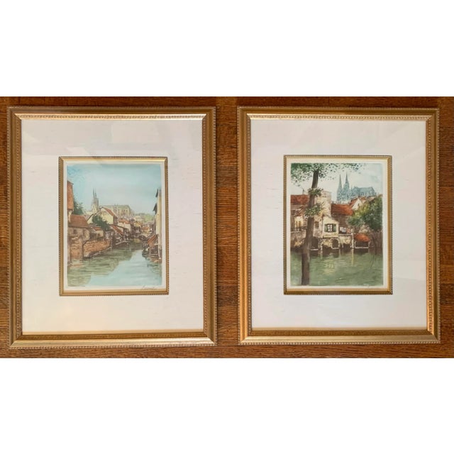 Asparagus Mid 20th Century Rustic European Landscape Scene Prints, Framed - Set of 2 For Sale - Image 8 of 8